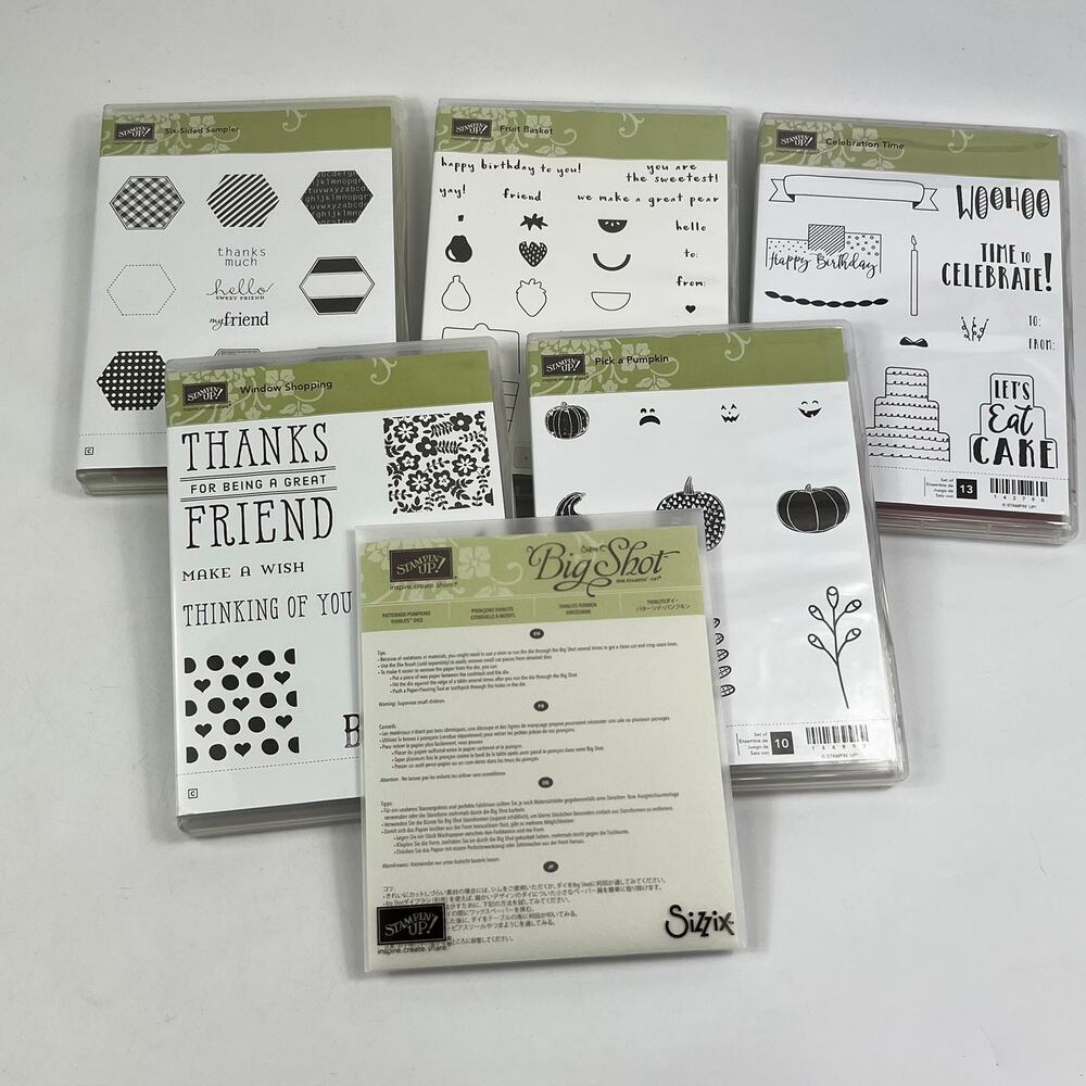 Stampin Up Six Sided Sampler Fruit Basket Celebration Time Pumpkin Thinlits
